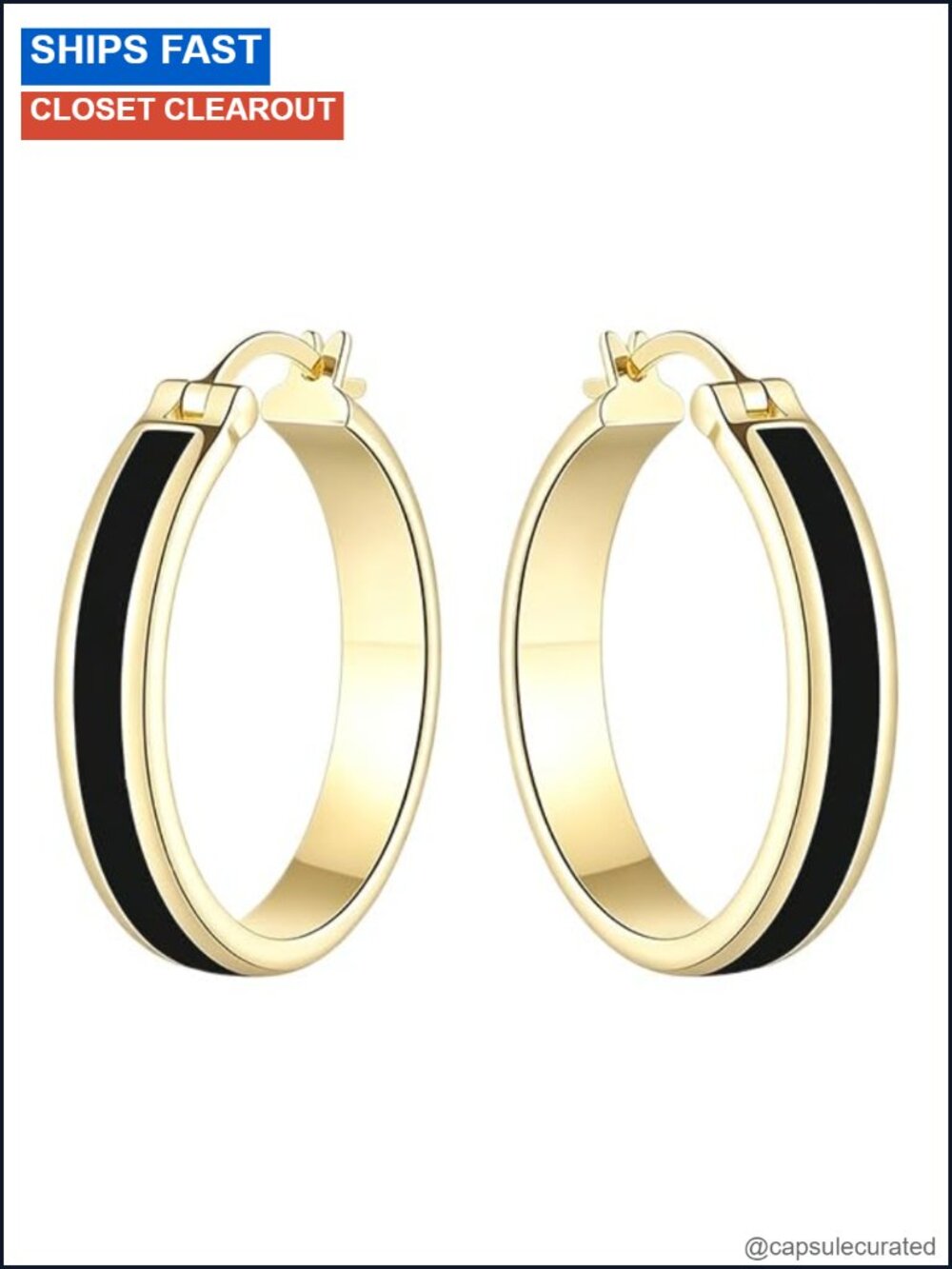 14K Gold Plated Anti-Tarnish Hoop Earrings 28mm Lightweight